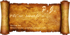 Pósz Jonatán névjegykártya